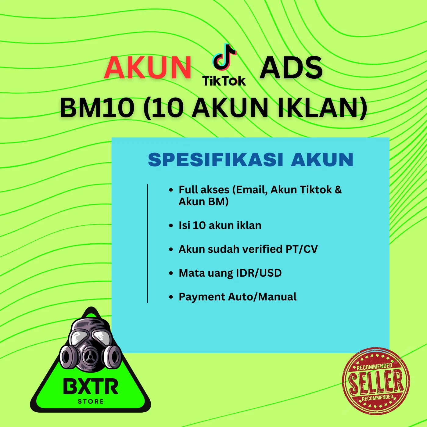 Akun Tiktok Ads BM10 Verified (10 akun iklan)