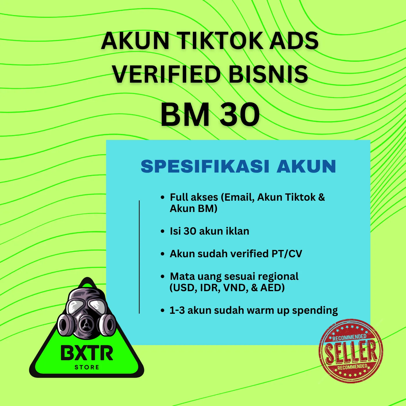 Akun Tiktok Ads BM30 Verified PAKISTAN (30 akun iklan)